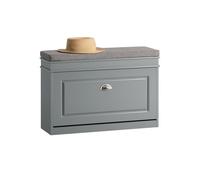 SoBuy FSR82-L Zapatero con tapa, banco para zapatos con cojín, cajonera para zapatos, banco BHT aprox. 75x51x24cm Gris