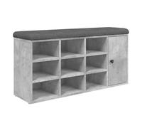 vidaXL Zapatero madera de ingeniería gris hormigón 102x32x50 cm