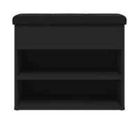 vidaXL Banco zapatero Asiento con almacenaje Madera de ingeniería 62x32x50 cm Negro