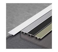 Banda metálica plana divisoria, Tira de umbral aleación aluminio con moldura en T, paquete 3(Grey,W: 15 mm)