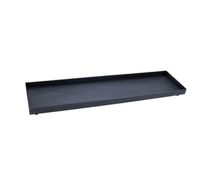 Bandeja alargada de metal para velas, color gris oscuro, 60 x 15 cm, bandeja decorativa rectangular con pies redondos, bandeja decorativa para Adviento, Navidad, arreglos de regalo
