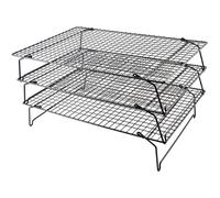 Bandeja Alargada para refrigeración de Pasteles, de Chef Aid, Plateada, Negro, 41 x 25cn