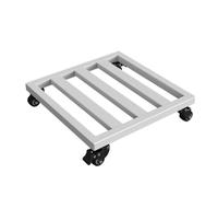 Bandeja blanca para plantas de 40 x 40 cm con soportes de metal extraíbles y ruedas, base de hierro resistente, ideal para macetas y terrarios, fácil de mover y decoración elegante