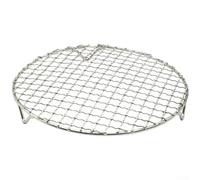 Bandeja circular de acero para barbacoa - Estante resistente para asar con patas estables para cocinar en el jardín, 22,5 cm (22,5 cm)