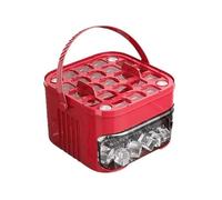 Bandeja compacta for cubitos de hielo de doble capa con tapa y contenedor, cajón de hielo extraíble con asa portátil, accesorios de cocina,For Home Kitchen Use(Red (50 grids))