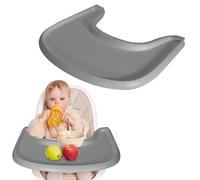 Bandeja compatible con silla Stokke Tripp Trapp, bandeja para trona,accesorios para trona para niños de 6 a 36 meses,fijación rápida con clic a la trona, fácil de montar,antideslizante, lavable (Gris)