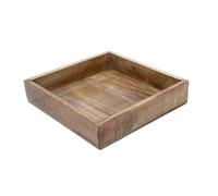 Bandeja Cuadrada de Mango para Servir - 25 cm - Cuenco Decorativo de Madera Rectangular - Bandeja para Velas