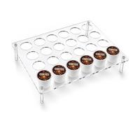 Bandeja de almacenamiento de acrílico para cápsulas de café con 24 ranuras, organizador de cajones de cápsulas de café, organizador de tazas K transparente de gran capacidad para encimera, oficina