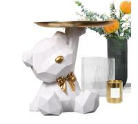 Bandeja de Almacenamiento en de Oso: Estatua Decorativa de Resina para, Llaves, Soporte de joyería y Almacenamiento para Mesa | Escultura de Oso con Bandeja, decoración del hogar, bandej