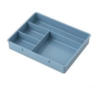 Bandeja de almacenamiento para cajón de escritorio con separadores de rejilla fijos para una separación fiable de artículos de papelería de oficina y pertenencias personales (azul)