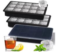 Bandeja de cubitos de hielo de silicona 4/6/15 moldes cuadrados para cubitos de hielo 3x3 cm molde para cubitos de hielo reutilizable para beber jugo de cóctel de whisky Black 8 squares