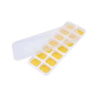 Bandeja de cubitos de hielo de silicona de 14 cavidades con tapa Flexible de fácil liberación for postres caseros uso diario DIY,For Home Kitchen Use(BM-Yellow)