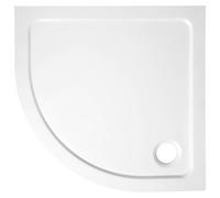 Bandeja de ducha Aqualine TECMI, de mármol sintético, forma de cuarto de círculo, 80x80x3 cm, radio de curvatura R55