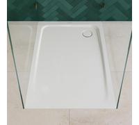 Bandeja de ducha Kaldewei TEMPER de 100 x 120 cm con sistema Invisibe Grip y soporte para bandeja