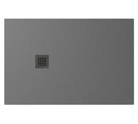 Bandeja de ducha Polysan TRENECA, de mármol sintético (Gussmarmor), 120x80 cm, con posibilidad de acortamiento, color gris mate