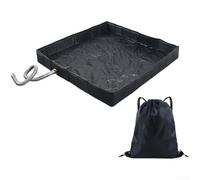 Bandeja de ducha portátil para camping, acabado de efecto madera de 104 cm | Se pliega a un tamaño compacto, 104 x 104 cm para superficie, textura antideslizante, drenaje eficiente, ideal para viajes