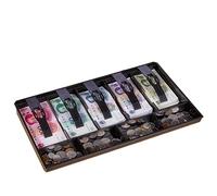 Bandeja de efectivo de plástico con 5 billetes, 4 compartimientos de monedas, reemplazo de inserción de registro de cajón de efectivo, caja de almacenamiento de dinero, 15.9x9.6x1.3 pulgadas(negro)