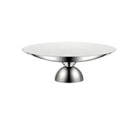 Bandeja de frutas de acero inoxidable con base de pedestal, plato redondo para servir postres para mesa y exhibición de frutas, plato de postre, soporte para pastelería, bandeja de té de caramelos