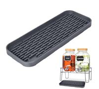 Bandeja de goteo antideslizante, de silicona, impermeable, con control de derrames, para estación de café, bandeja de goma flexible con diseño de drenaje, protector de encimera de cocina para bebidas
