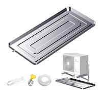 Bandeja de Goteo para Aire Acondicionado, Bandeja de Goteo para colector de Agua de condensación de Unidad de CA, Material de Acero Inoxidable, para Sistemas de Bomba de Calor de Aire Acondicionado
