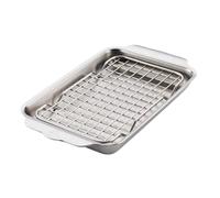 Bandeja de horno OVENBOND 28 x 17 cm, con rejilla de enfriamiento, plateado, acero inoxidable, Hestan