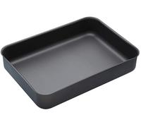 Bandeja de horno profesional de anodizado duro, antiadherente, grande 42 x 31 cm, aluminio, negro, 37x26.5x6.5 cm