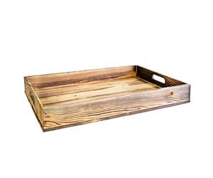 Bandeja de madera para servir, 60 x 40 x 8 cm, bandeja de desayuno, bandeja decorativa, bandeja de presentación, bandeja de servir, bandeja para cama