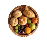 Bandeja de madera rústica de 21 cm | Bandejas de madera para servir alimentos para tartas de queso, caramelos, chocolate, velas, hogar, cocina, sala de estar