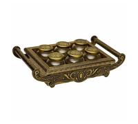 Bandeja de metal repujado color cobre 46x26x7