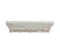 Bandeja de mimbre lacado blanca con forro 36x24x8