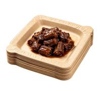 Bandeja de Papel para Servir Bandejas Porta Aperitivos 20 Piezas Antigoteo | Bandejas de Papel para Servir en Fiestas Picnic Barbacoa Cumpleaños 24cm [papel siliconado cuadrado] con soporte para