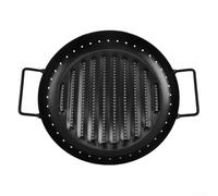 Bandeja de parrilla de onda redonda para cesta de cocina portátil sin barbacoa, adecuada para picnic al aire libre, camping, parrilla de acero al carbono