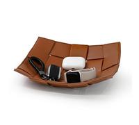 Bandeja de piel sintética para llaves para hombres y mujeres, mesa de entrada, mesita de noche, organizador de almacenamiento, bandeja de descarga EDC para cartera, llaves, monedas, regalo para hombre