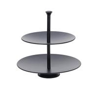 Bandeja de Servir de 2 Alturas Ø25cm y Ø20,5cm en Acero al carbono Negro H. 26cm