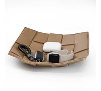 Bandeja de valet de piel sintética para llaves, para hombre, mesa de entrada, mesita de noche, organizador de almacenamiento, bandeja de descarga EDC para cartera, llaves, monedas