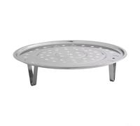 Bandeja de vapor ajustable de acero inoxidable con 3 soportes desmontables para ollas, sartenes, utensilios de cocina, placa de vapor redonda de 18 a 30 cm (22 cm)