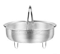 Bandeja de vapor de acero inoxidable 304 para arrocera con agujeros densos - Extraíble para mango de cocina de verduras (mediano)