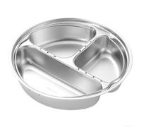 Bandeja de vapor de acero inoxidable para olla arrocera con divisores, estante plegable para cocinar verduras y mariscos, herramienta de cocina de 21 cm (C)