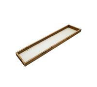 Bandeja decorativa de madera rectangular - 80 x 18 cm - Bandeja para velas con borde rústico - Velas de Adviento Bandeja Decoración de mesa