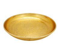 Bandeja Decorativa Gold Oriental 31 cm Metálica Hecha a Mano, India