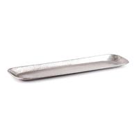 Bandeja decorativa oriental Hedye de aluminio en plata, 58 cm