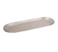 Bandeja decorativa oriental Ilnur de aluminio, 45 cm, color plateado