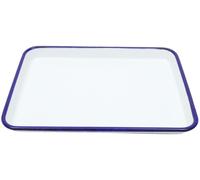 Bandeja esmaltada - Recipiente rectangular para horno - Molde para tartas - Bandeja para lasaña - Bandeja de servicio resistente - Dimensiones: 26 x 18 x 2,5 cm