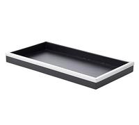 Bandeja Jake (38 x 20 cm), color negro, rectangular, acero con funda de piel sintética