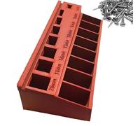 Bandeja organizadora de pernos, bandeja clasificadora de longitud de tornillo, organizador portátil de caja de herramientas de tornillo, diseño de compartimento preciso, construcción resistente, color