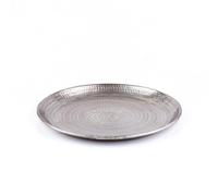 Bandeja oriental de aluminio Imera 30 cm | Plateado: bandeja té marroquí | Decoración oriental