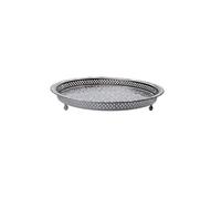 Bandeja Oriental Redonda Hecha de latón Nadia 37cm - Bandeja de té marroquí en el Color Plata - Decoración Oriental en la Mesa de Servicio