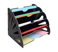 Bandeja para cartas Relaxdays, DIN A4, 5 compartimentos inclinados, negra