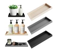 Bandeja para encimera de baño, bandeja de tocador de baño de silicona, dispensador de jabón, almacenamiento en encimera para tocador Gris 20x10cm
