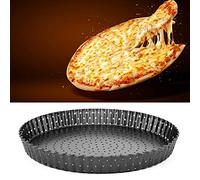 Bandeja para Pizza de Acero Al Carbono, Fácil de Usar (Large size (9 | Superficie antiadherente duradera, Garantiza una cocción uniforme, Limpieza rápida, Ideal para noches de pizza en casa,